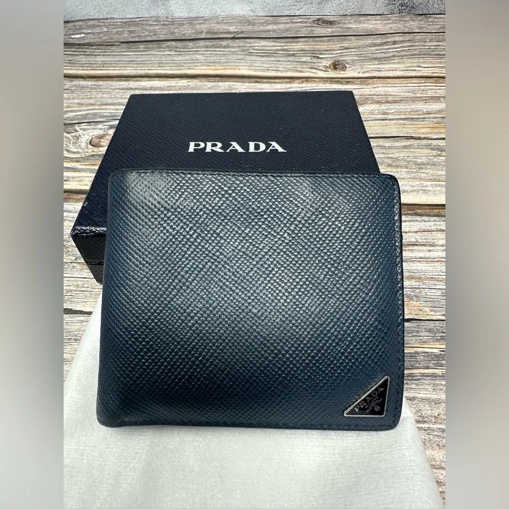 Prada Saffiano Leather Wallet with Box GUC​